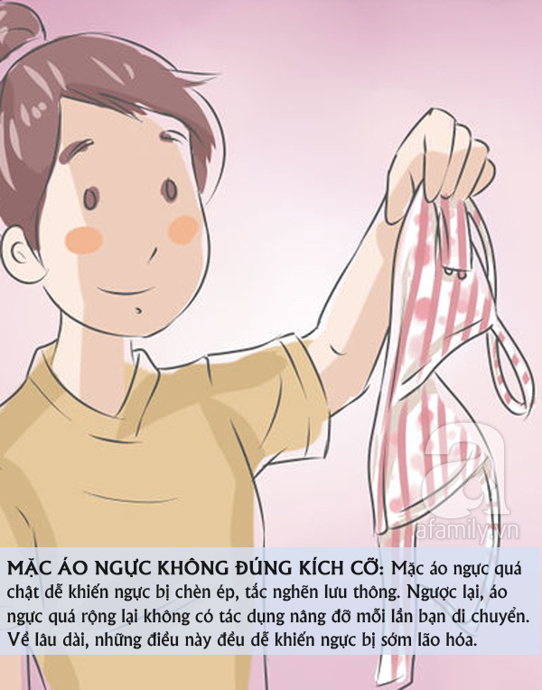 thói quen khiến ngực chảy xệ