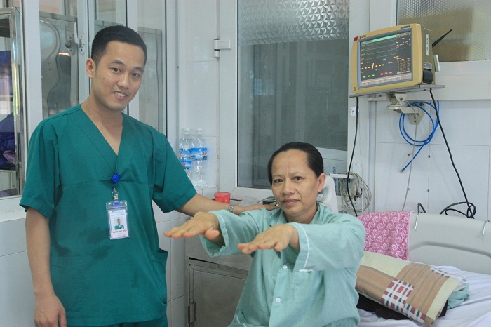 Bệnh nhân Trịnh Thị Huê hồi phục tốt sau khi được dùng thuốc tiêu sợi huyết tại Bệnh viện Bãi Cháy 