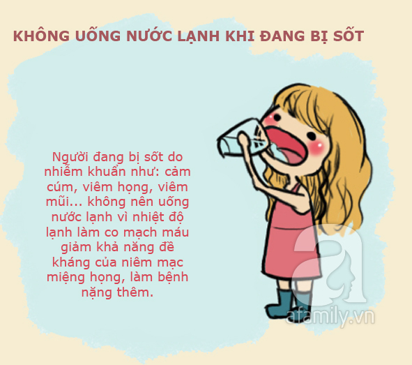 uống nước lạnh mùa hè