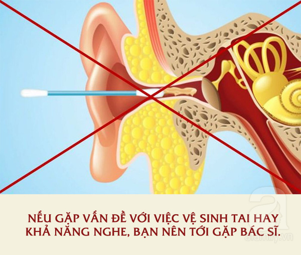 không dùng tăm bông lấy ráy tai