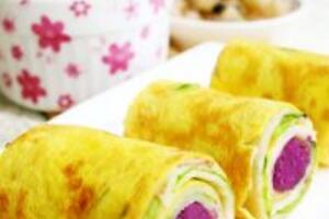 Trứng cuộn khoai lang tím  giúp tăng chiều cao