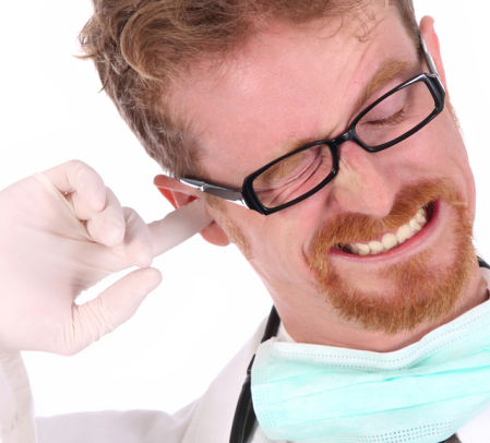 Details doctor scratching on ear