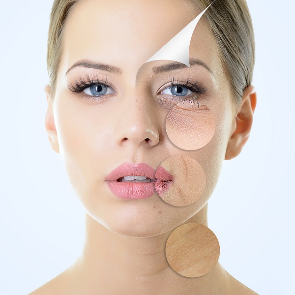 anti-aging concept, portrait of beautiful woman with problem and
