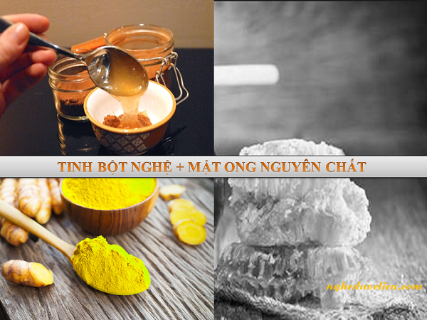tinh bột nghệ kết hợp với mật ong