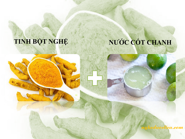 Cách dưỡng trắng da bằng tinh bột nghệ + sữa tươi và chanh